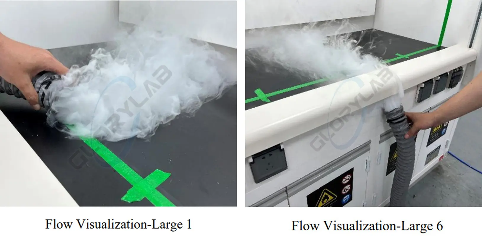 Smoke test of PP fume hood A-B